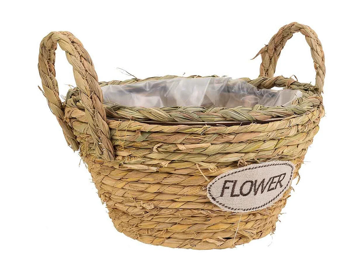 Panier en corde tressée marron d25x13h