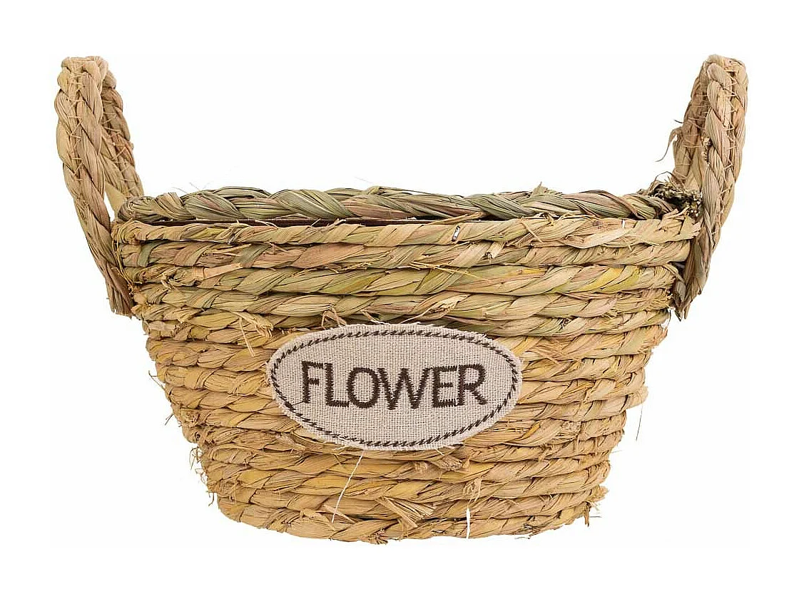 Panier en corde tressée marron d25x13h