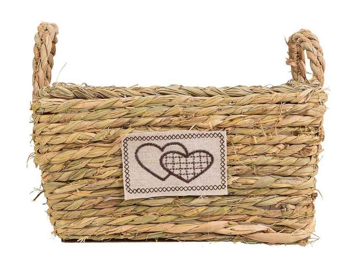 Brauner geflochtener Seilkorb 27x27x14h cm