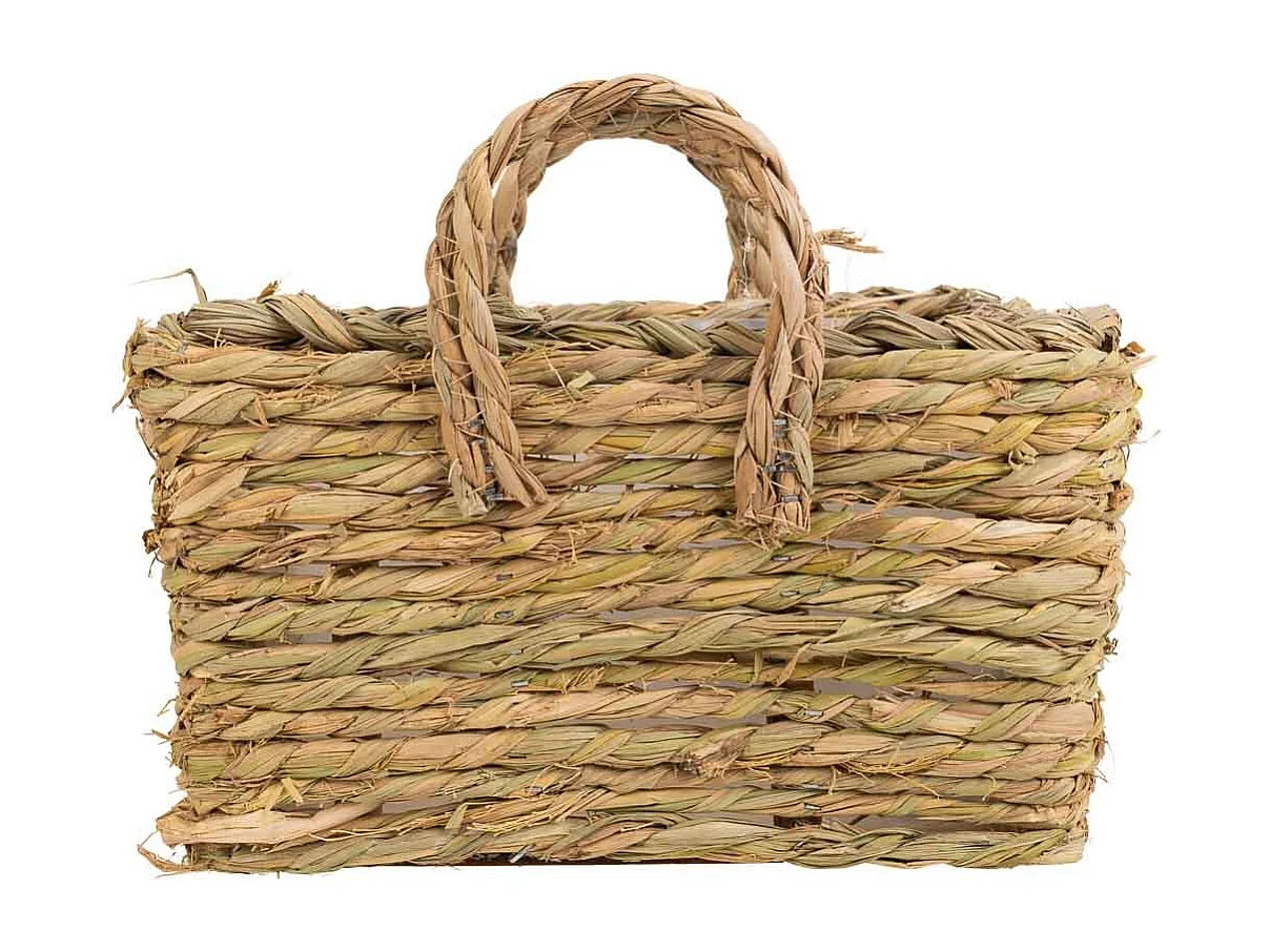 Cesto in corda intrecciata marrone 27x27x14h