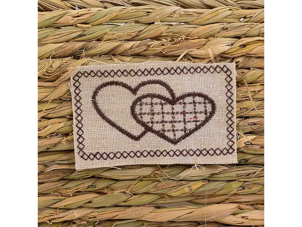 Cesto in corda intrecciata marrone 27x27x14h
