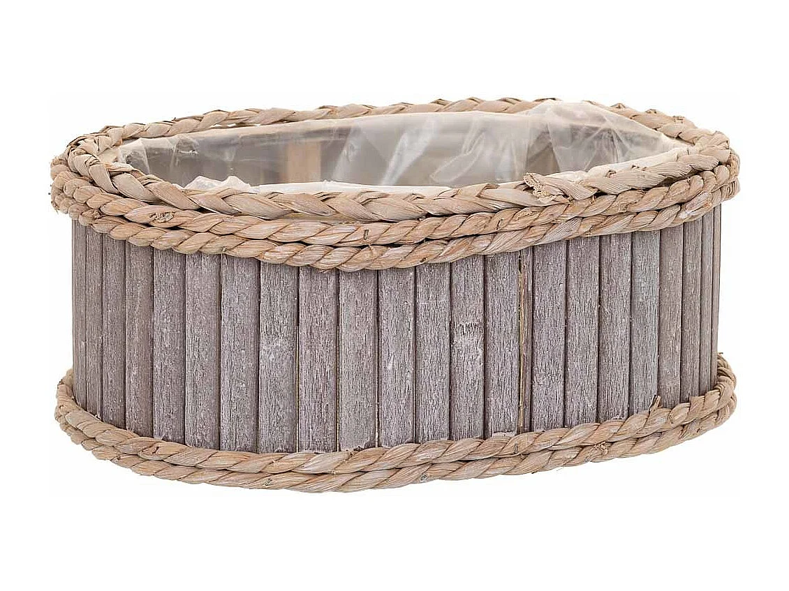 Set 3 Cestos ovalados de madera grises