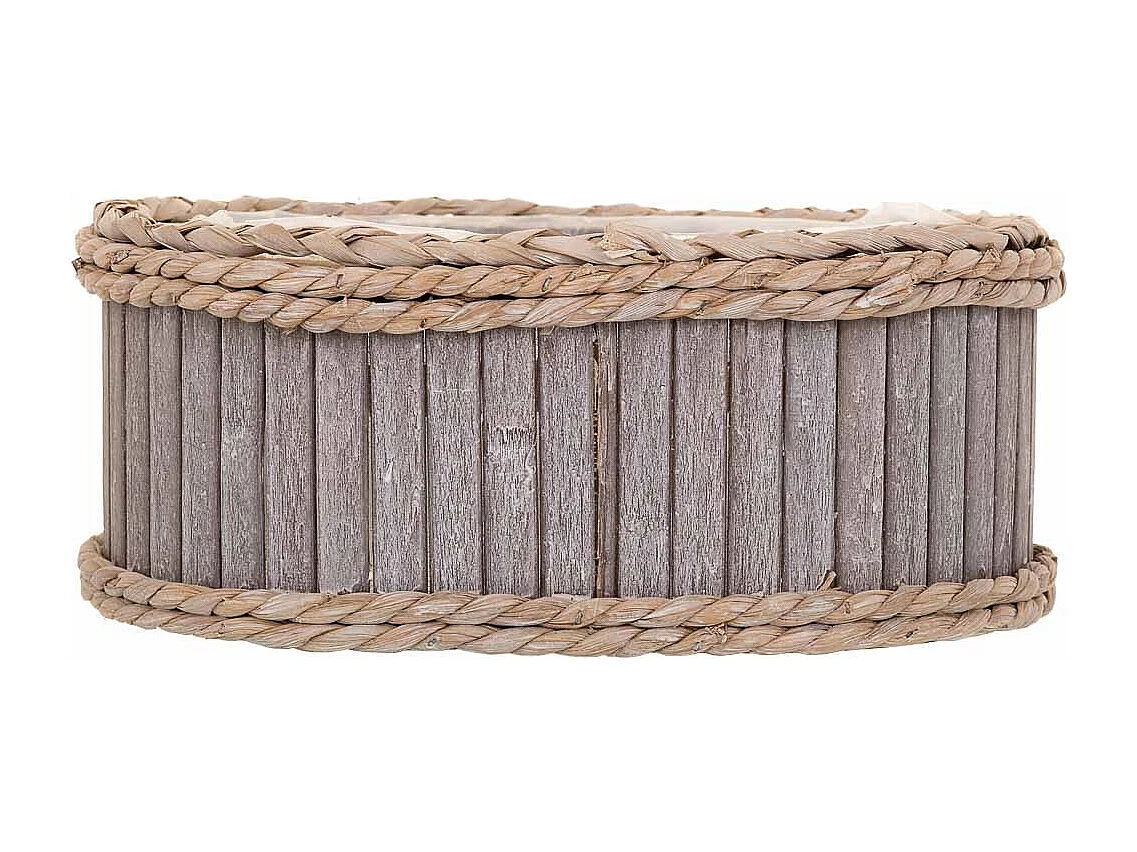Set 3 Cestos ovalados de madera grises