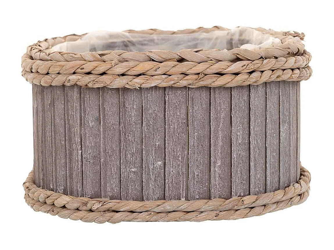 Set 3 Cestos ovalados de madera grises