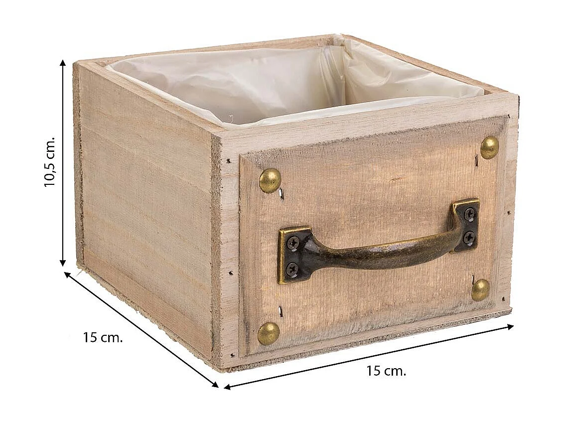 Cassetto in legno marrone 15x15x10,5h