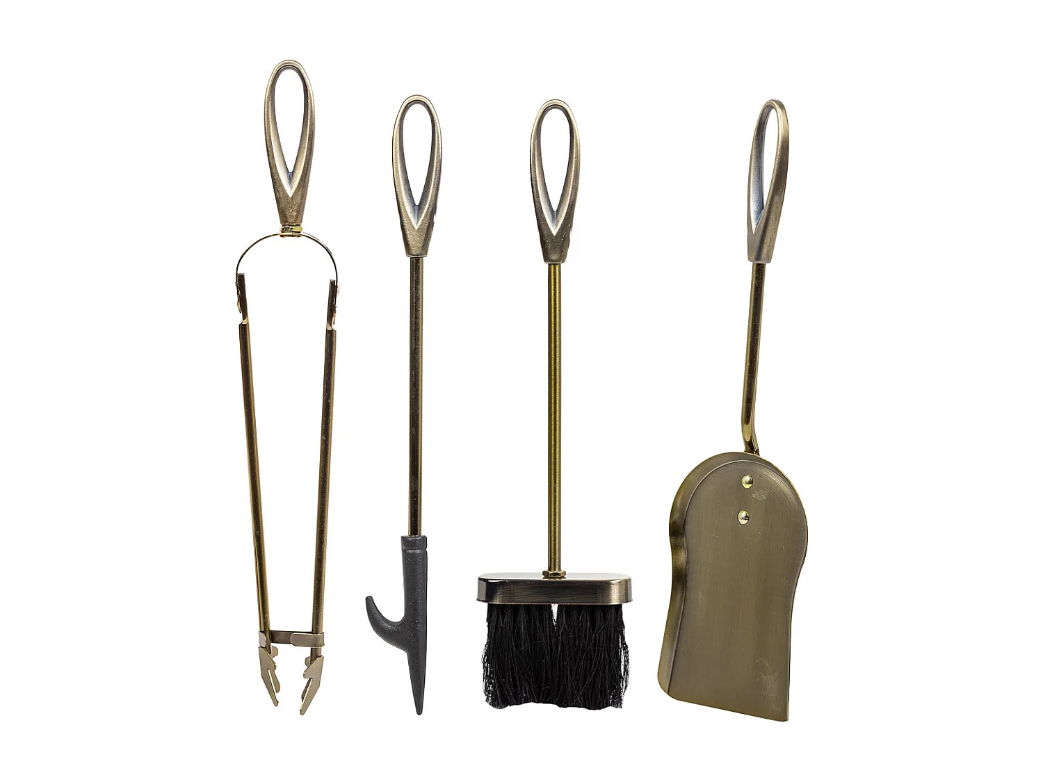 Conjunto de 5 ferramentas para lareira em metal cobre