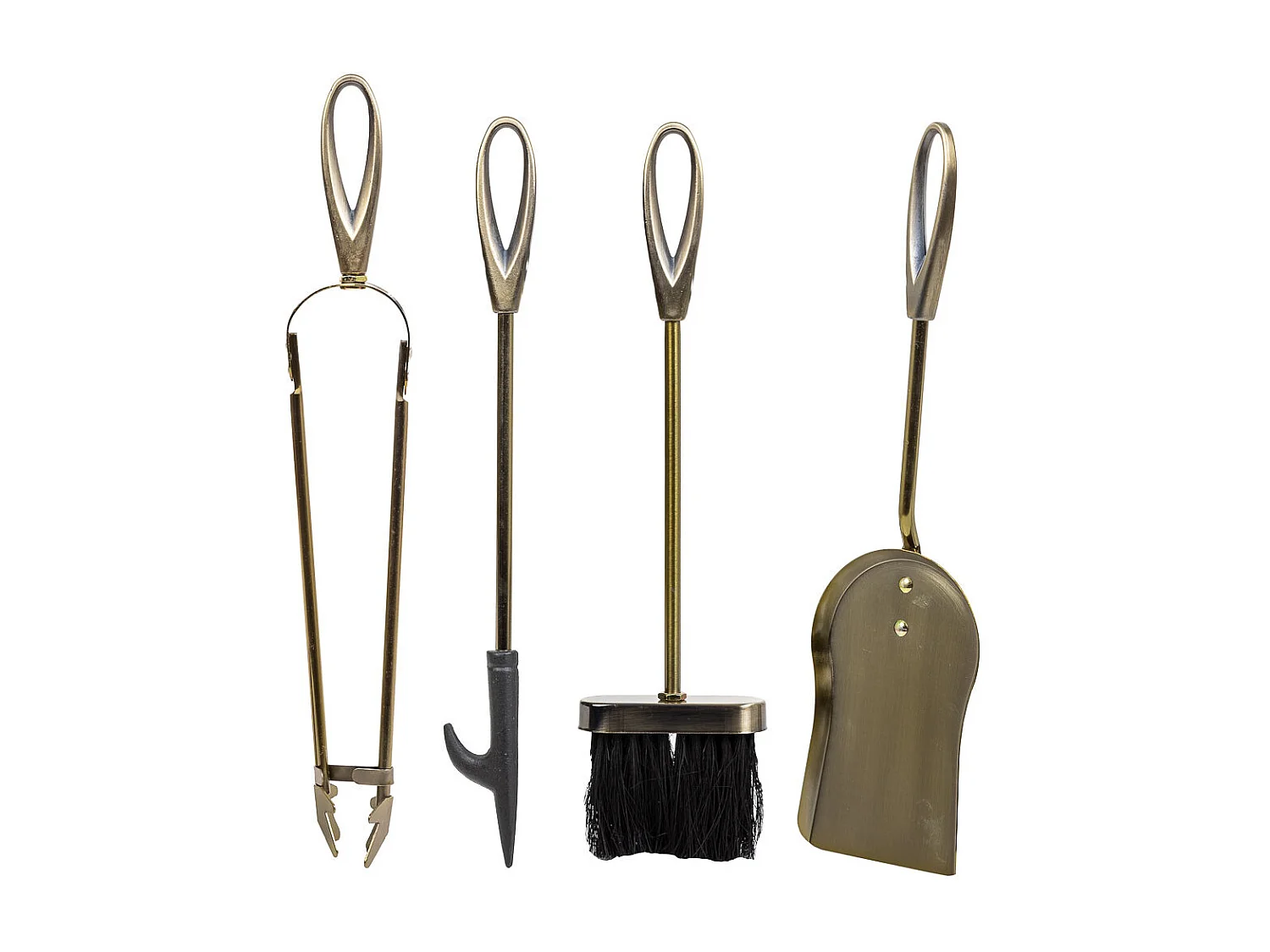 Conjunto de 5 ferramentas para lareira em metal cobre