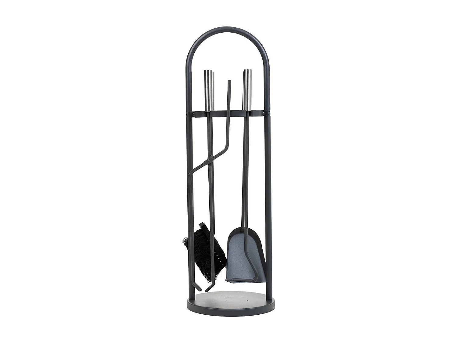 Set attrezzi per camino in metallo nero 5pz D22x68h cm