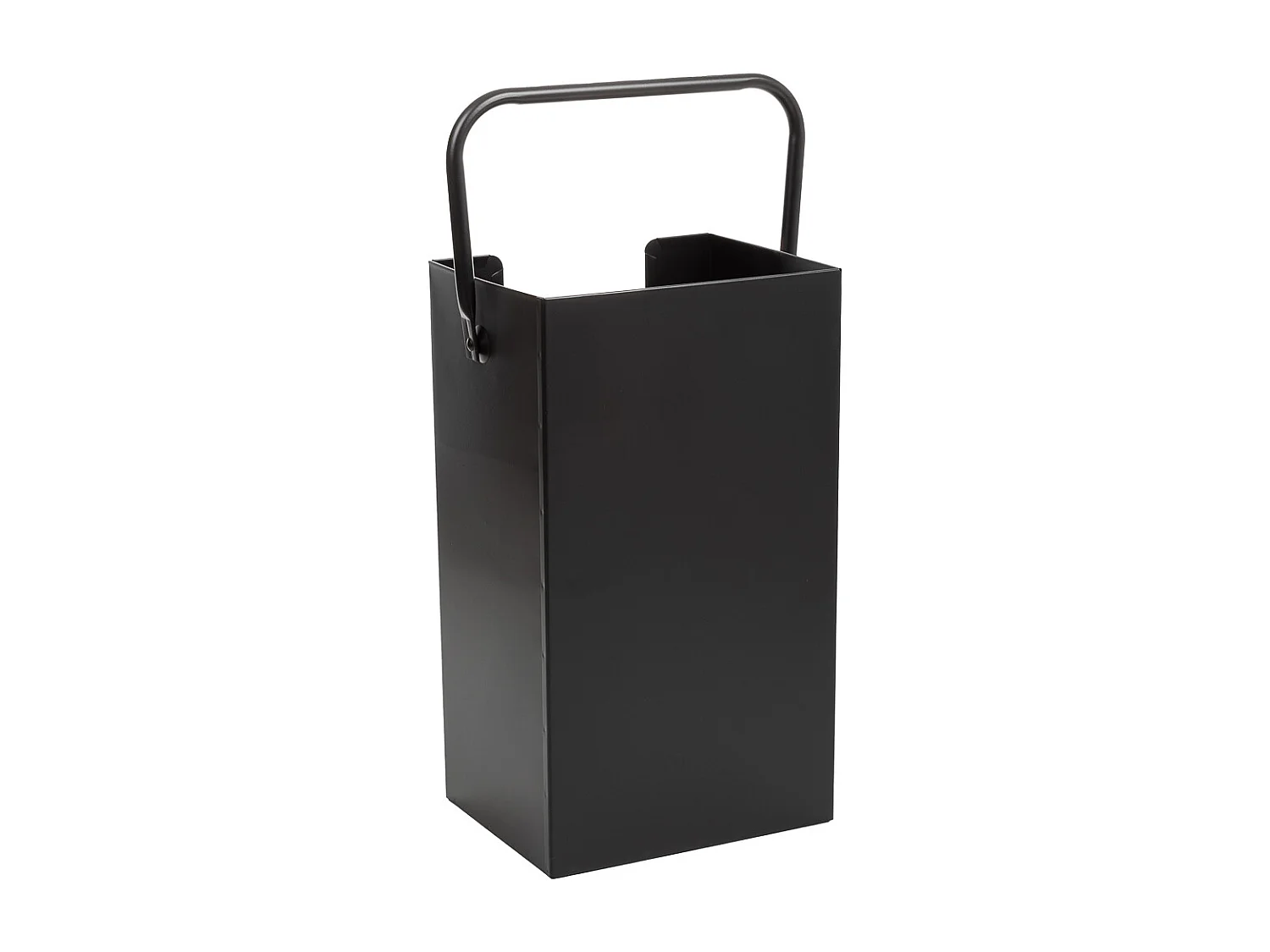 Portalegno da camino in metallo con manico nero 37x18x42h