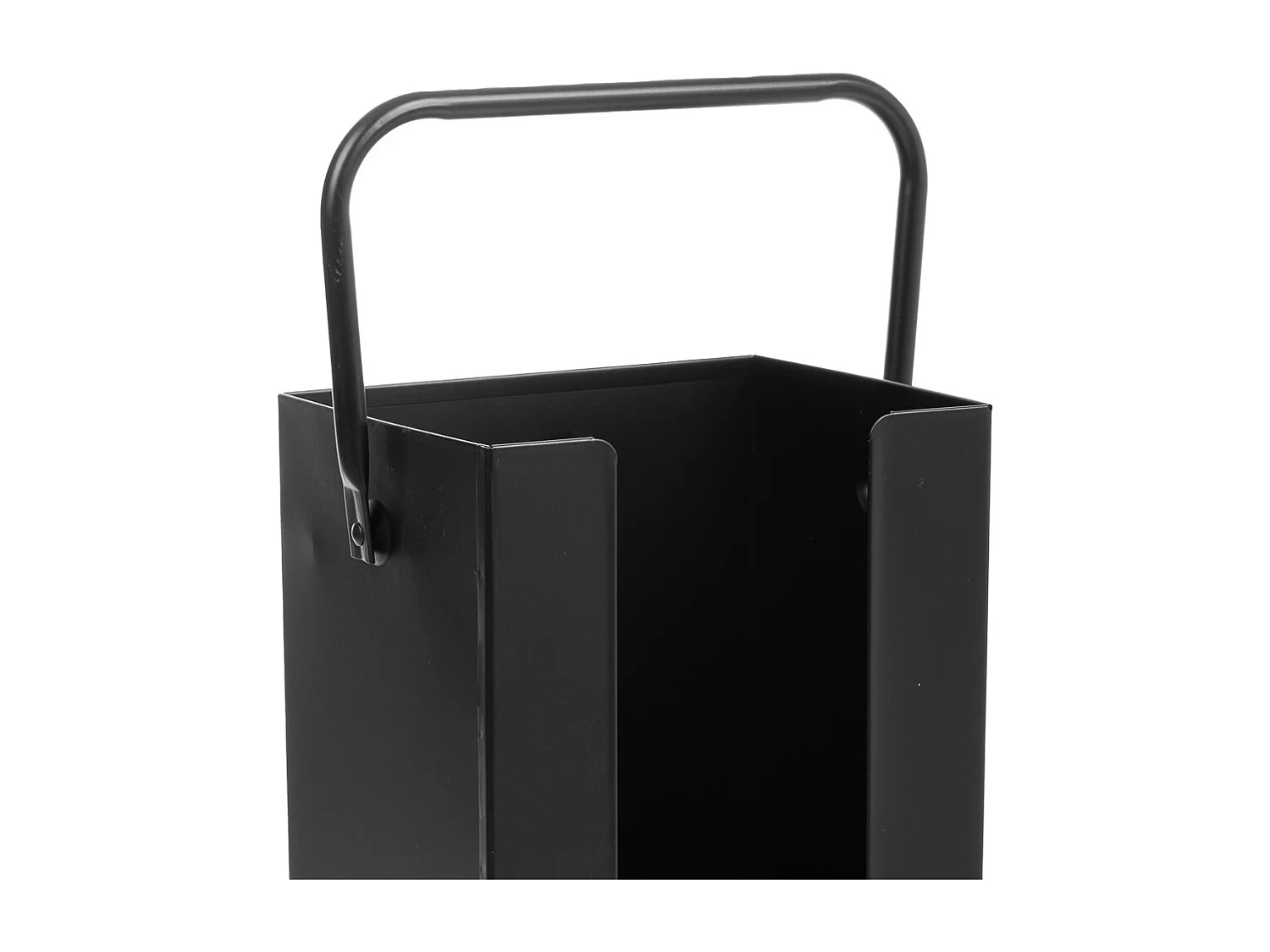 Portalegno da camino in metallo con manico nero 37x18x42h