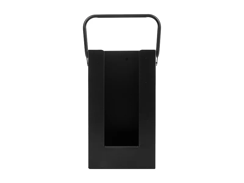 Suporte para lenha para lareira em metal com cabo preto 37x18x42