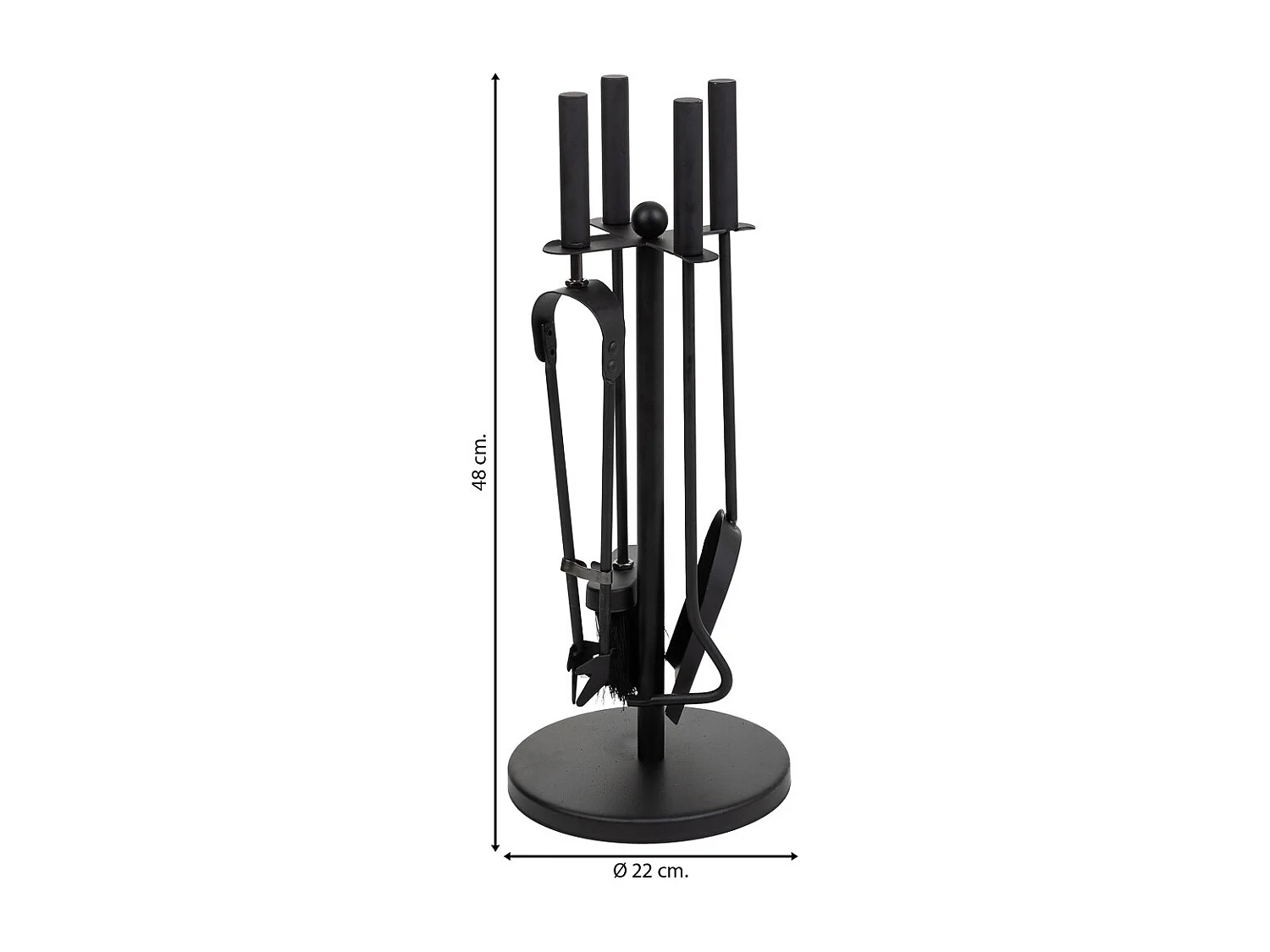 Set 5 herramientas para la chimenea de metal negras