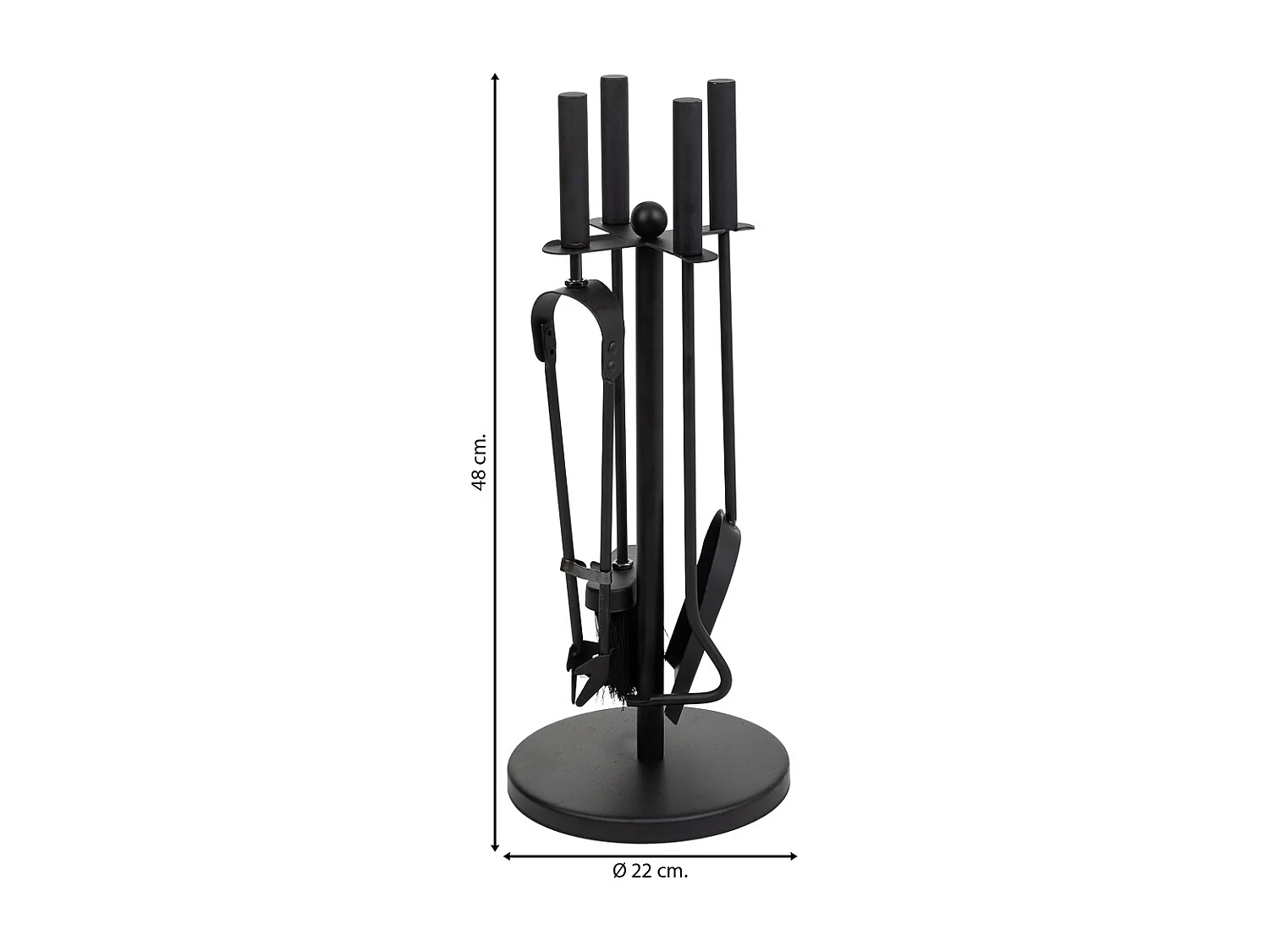 Set 5 herramientas para la chimenea de metal negras