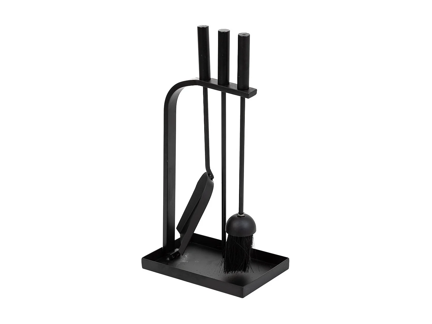 Set mit 4 Metallwerkzeugen für den schwarzen Metallkamin