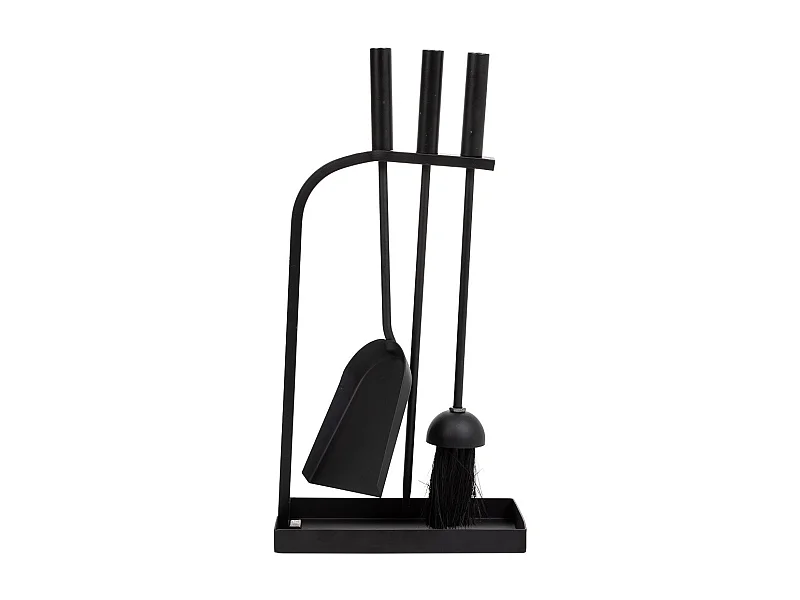 Conjunto de 4 ferramentas de metal para lareira de metal preto