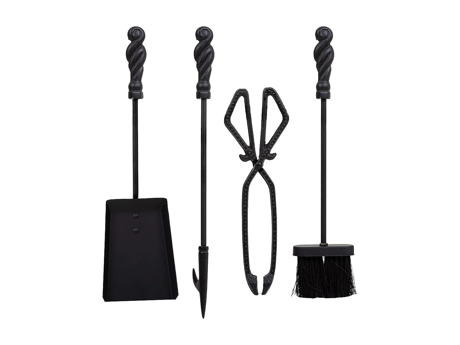 Conjunto de 5 utensílios para lareira em metal preto