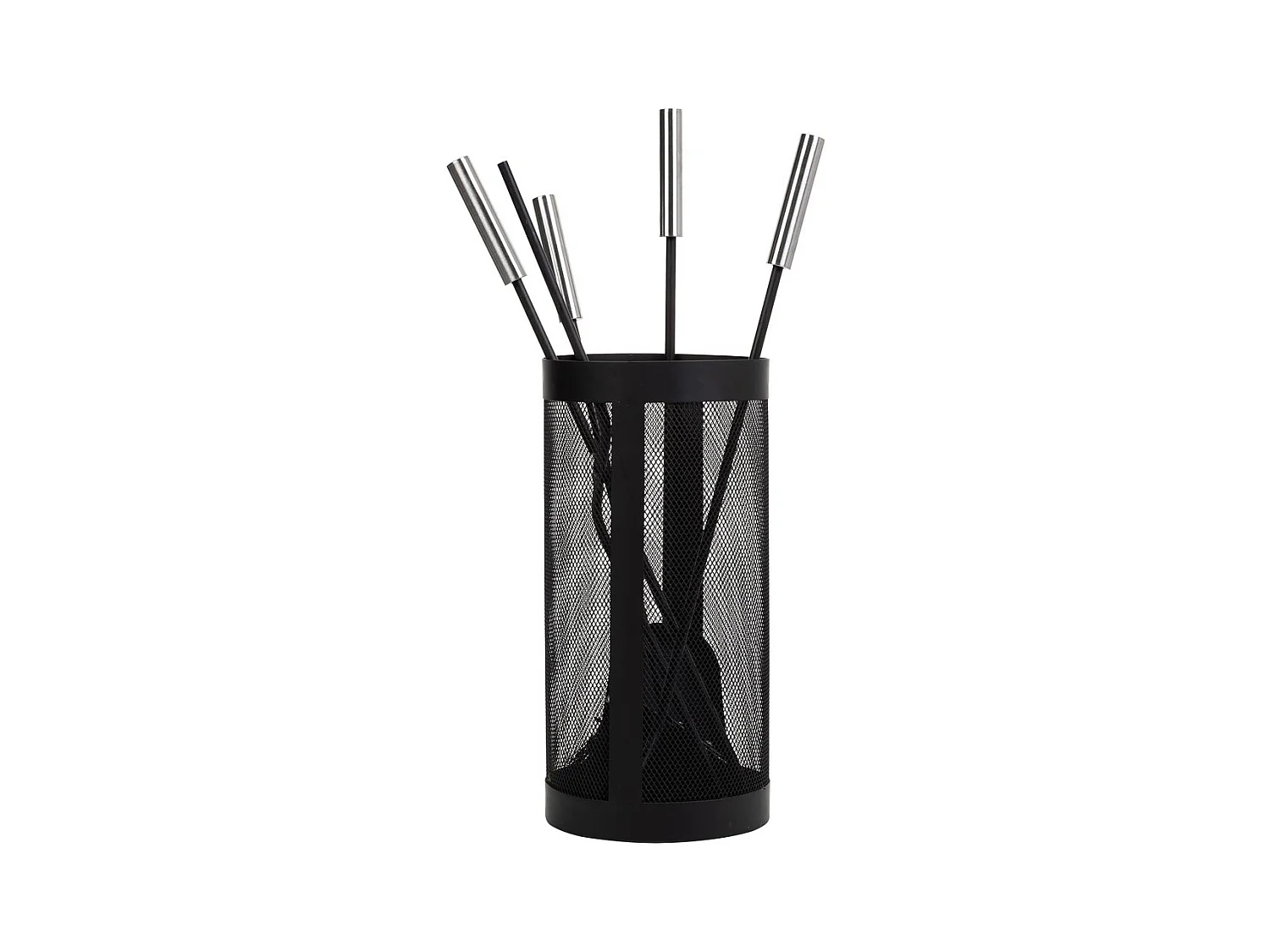 Conjunto de 5 ferramentas de metal para lareira de metal preto