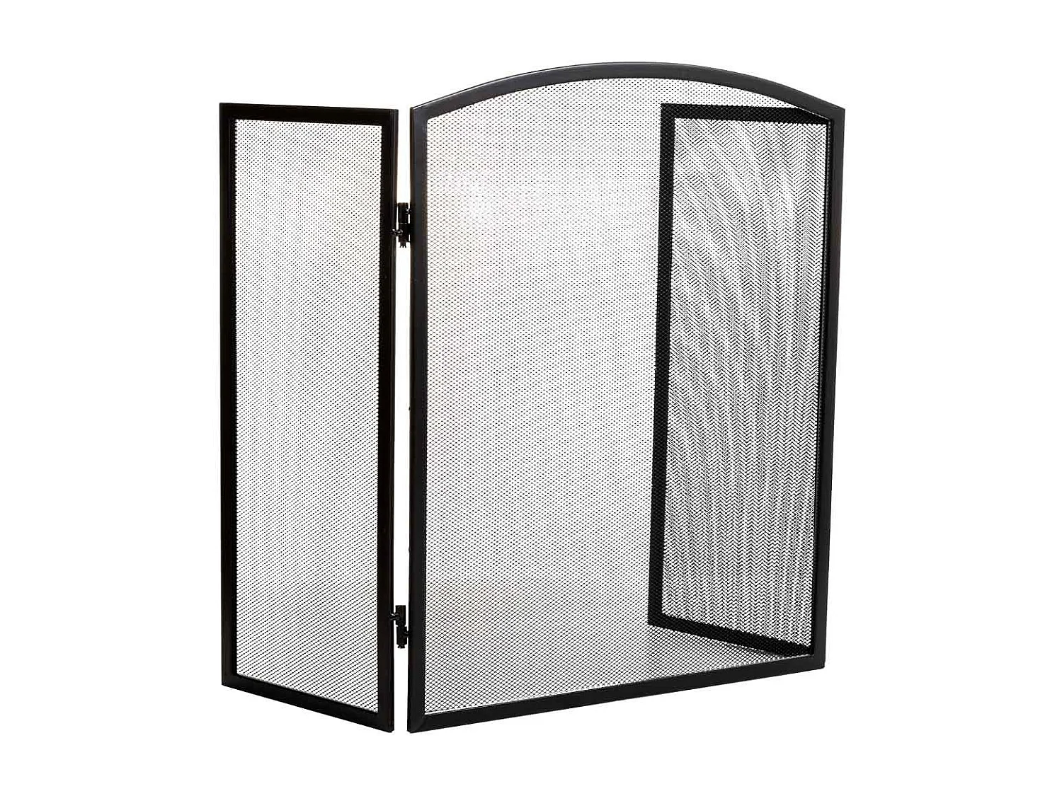 Schwarzer Kaminschirm aus Metall 95x02x61h cm