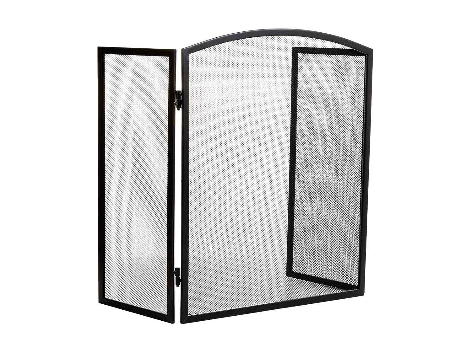 Schwarzer Kaminschirm aus Metall 95x02x61h cm