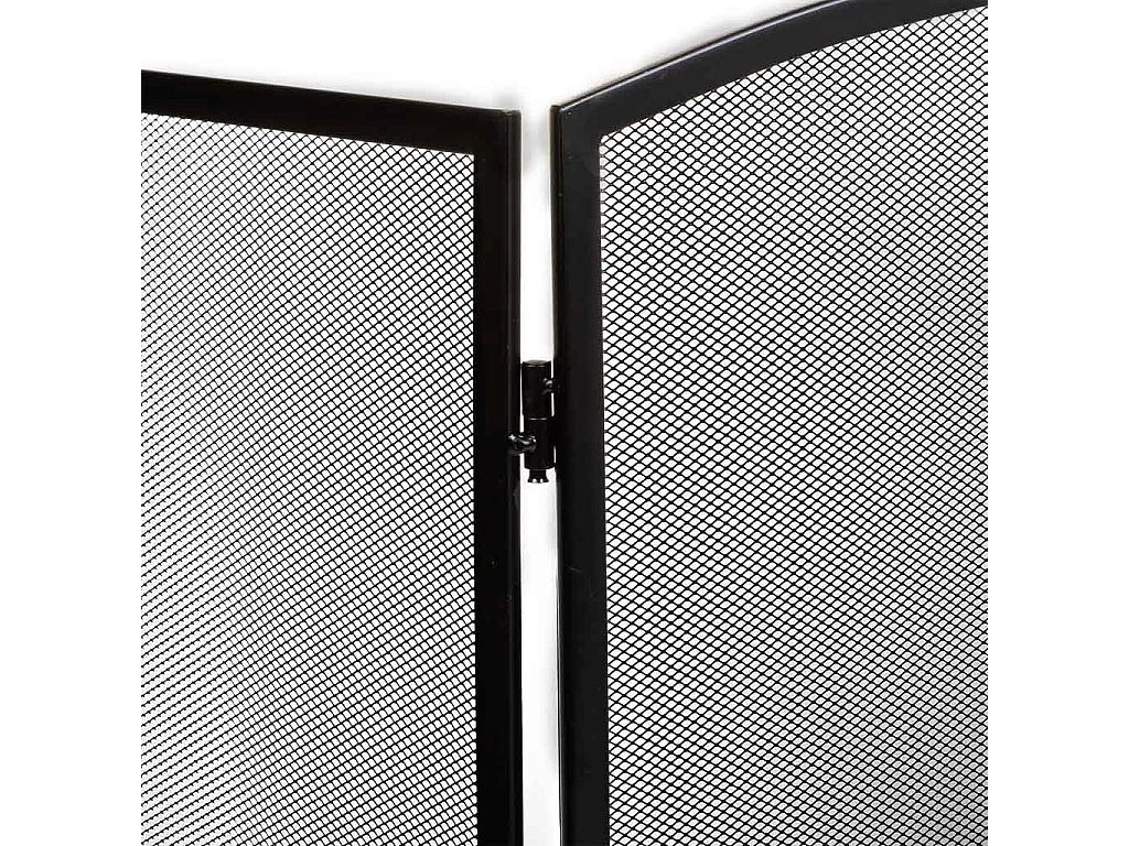 Schwarzer Kaminschirm aus Metall 95x02x61h cm