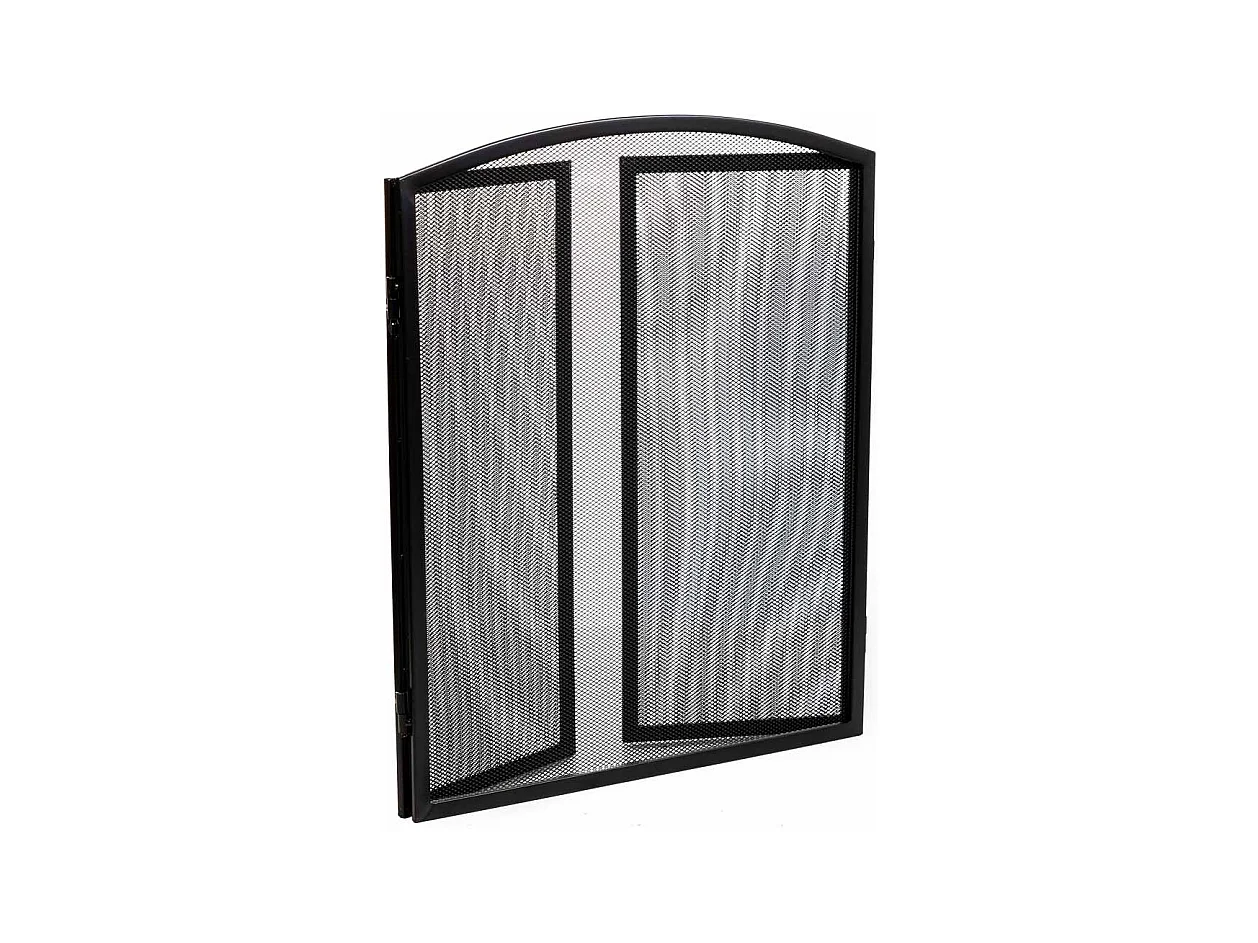 Pare-feu en métal noir 95x02x61h cm