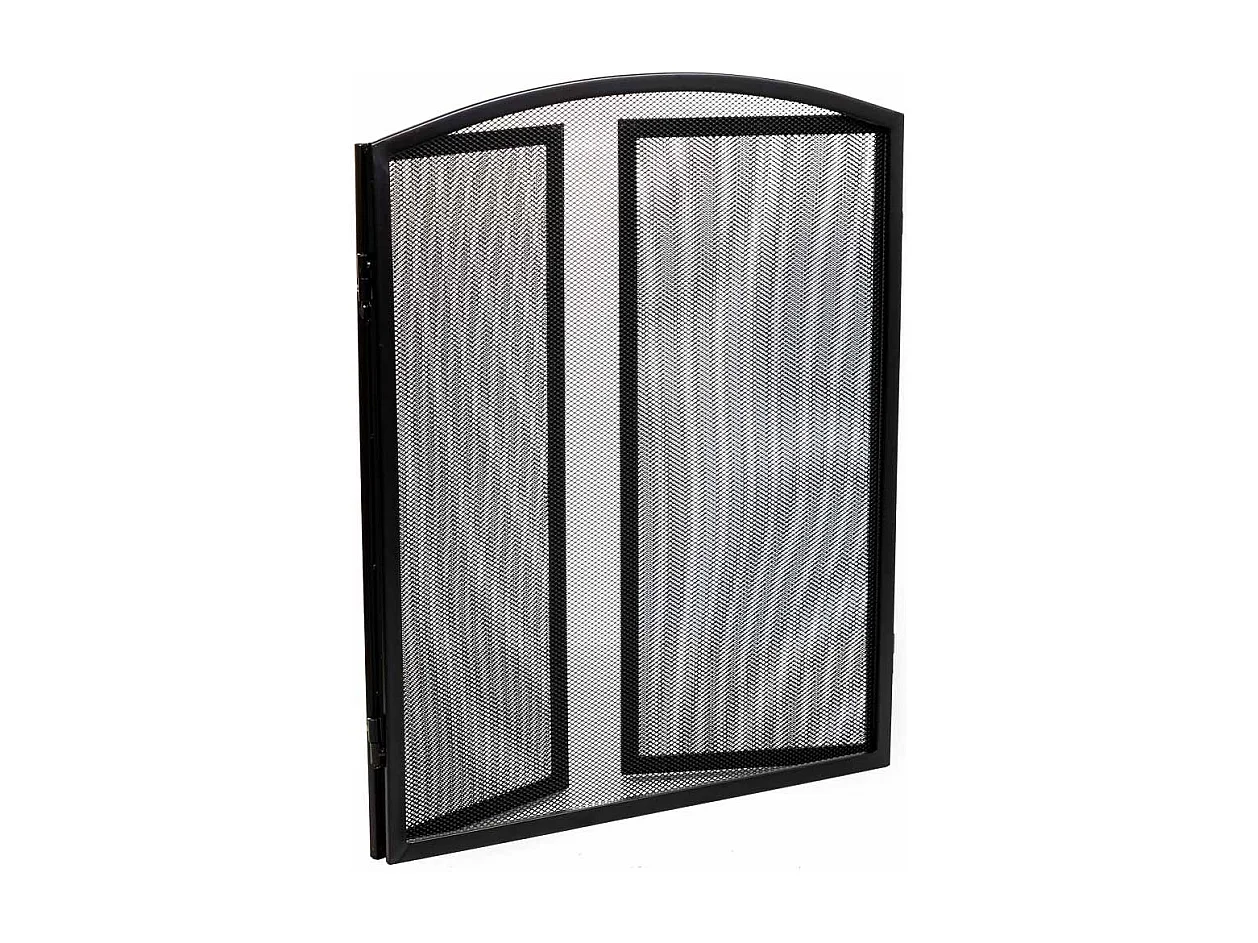 Tela de lareira em metal preto 95x02x61h cm