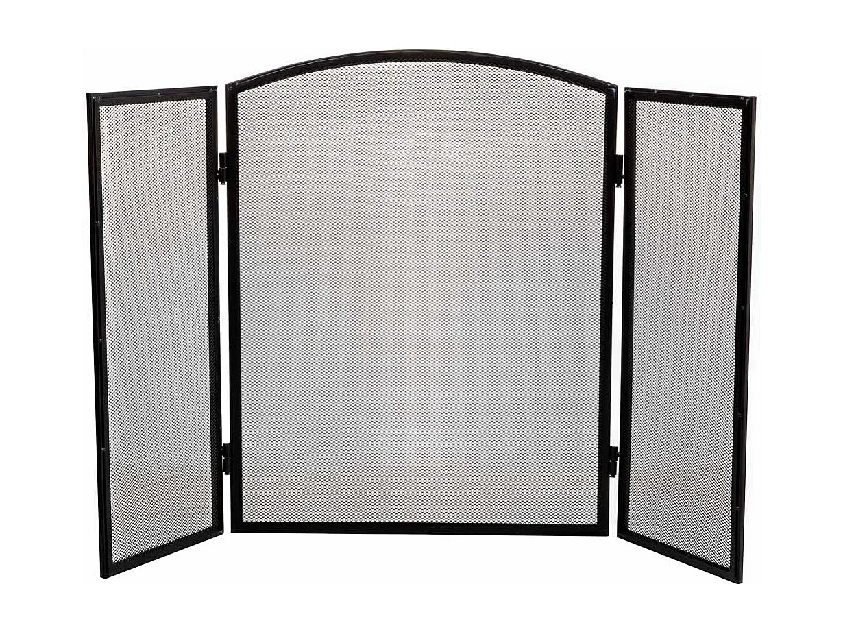 Tela de lareira em metal preto 95x02x61h cm