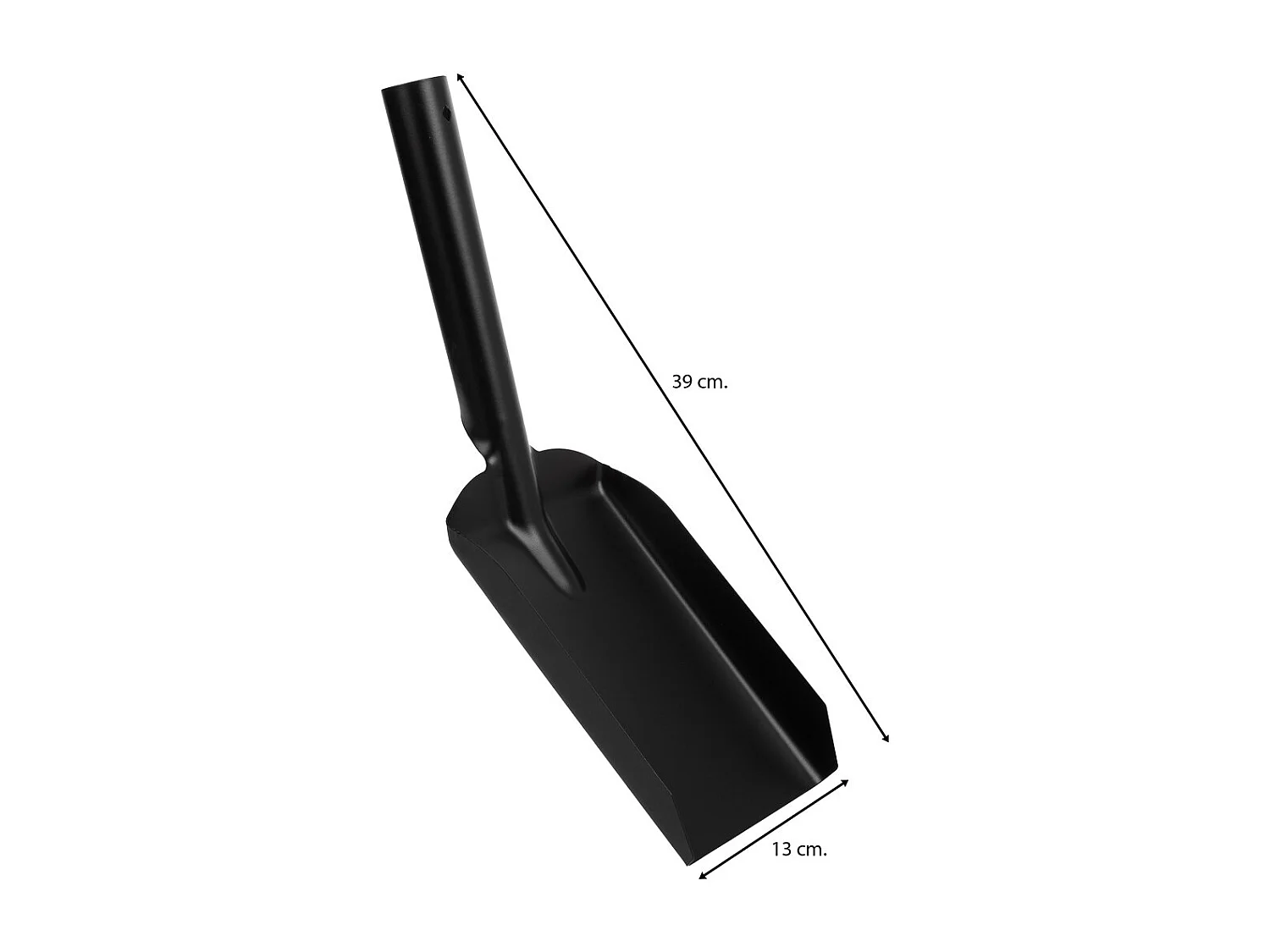 Recogedor para la chimenea de metal negro 39x13x11