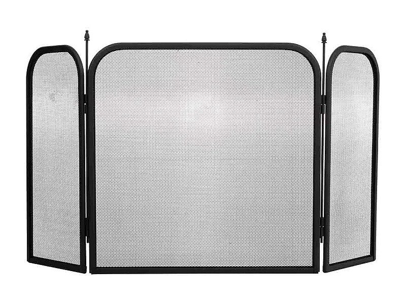 Schwarzer Kaminschirm aus Metall 97x02x53h cm