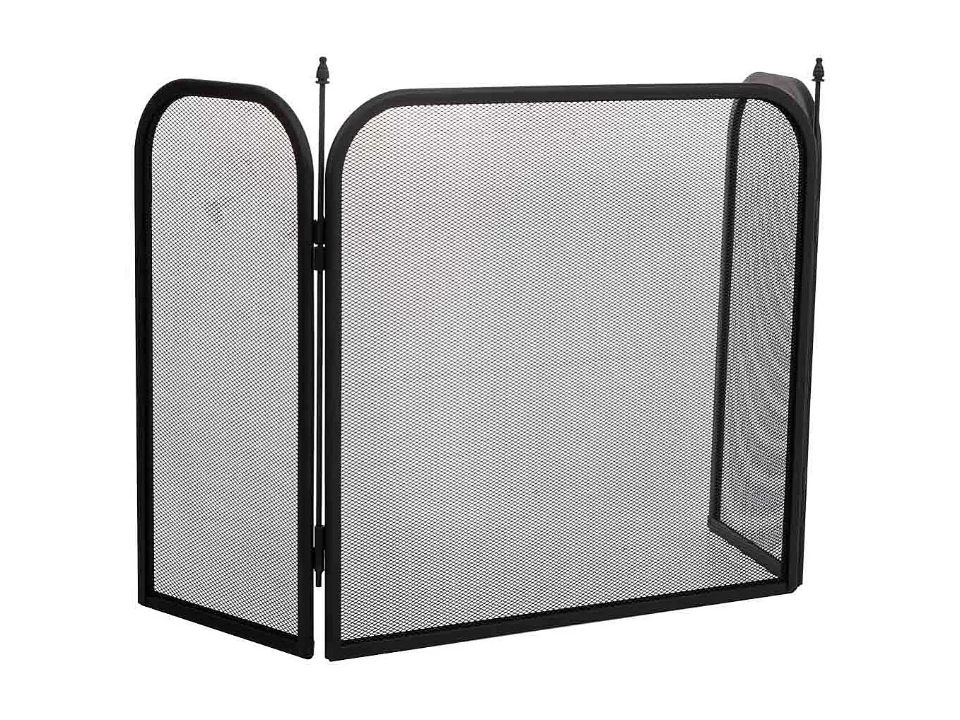 Blindagem de lareira em metal preto, 97x02x53 cm