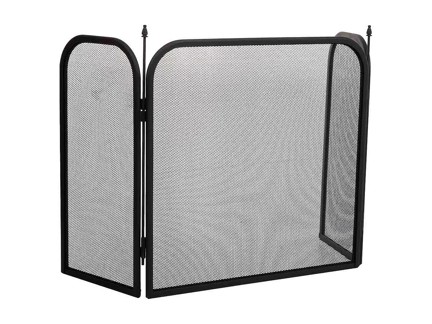 Pantalla de protección para chimenea de metal negro 97x02x53h cm