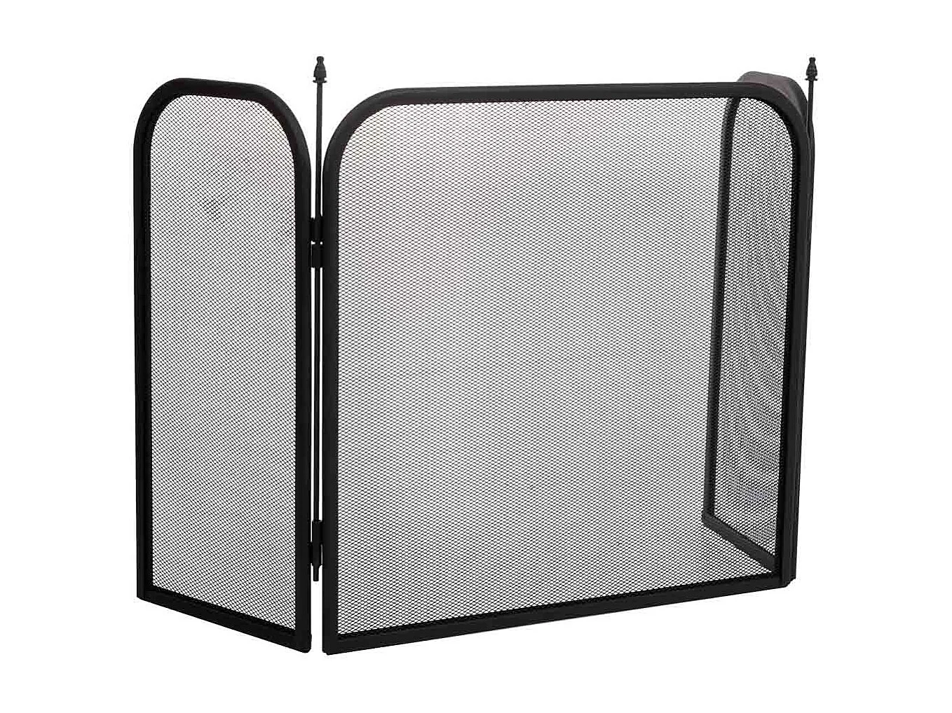 Pantalla de protección para chimenea de metal negro 97x02x53h cm