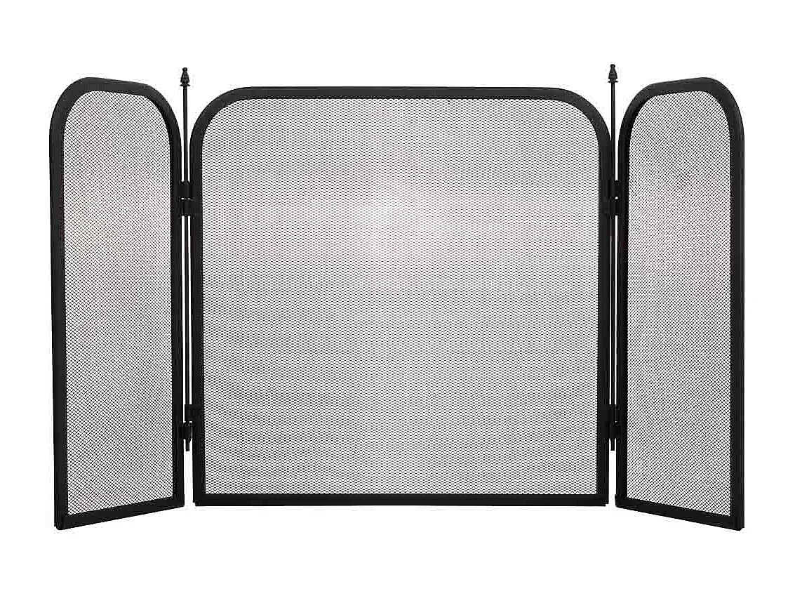 Pantalla de protección para chimenea de metal negro 97x02x53h cm