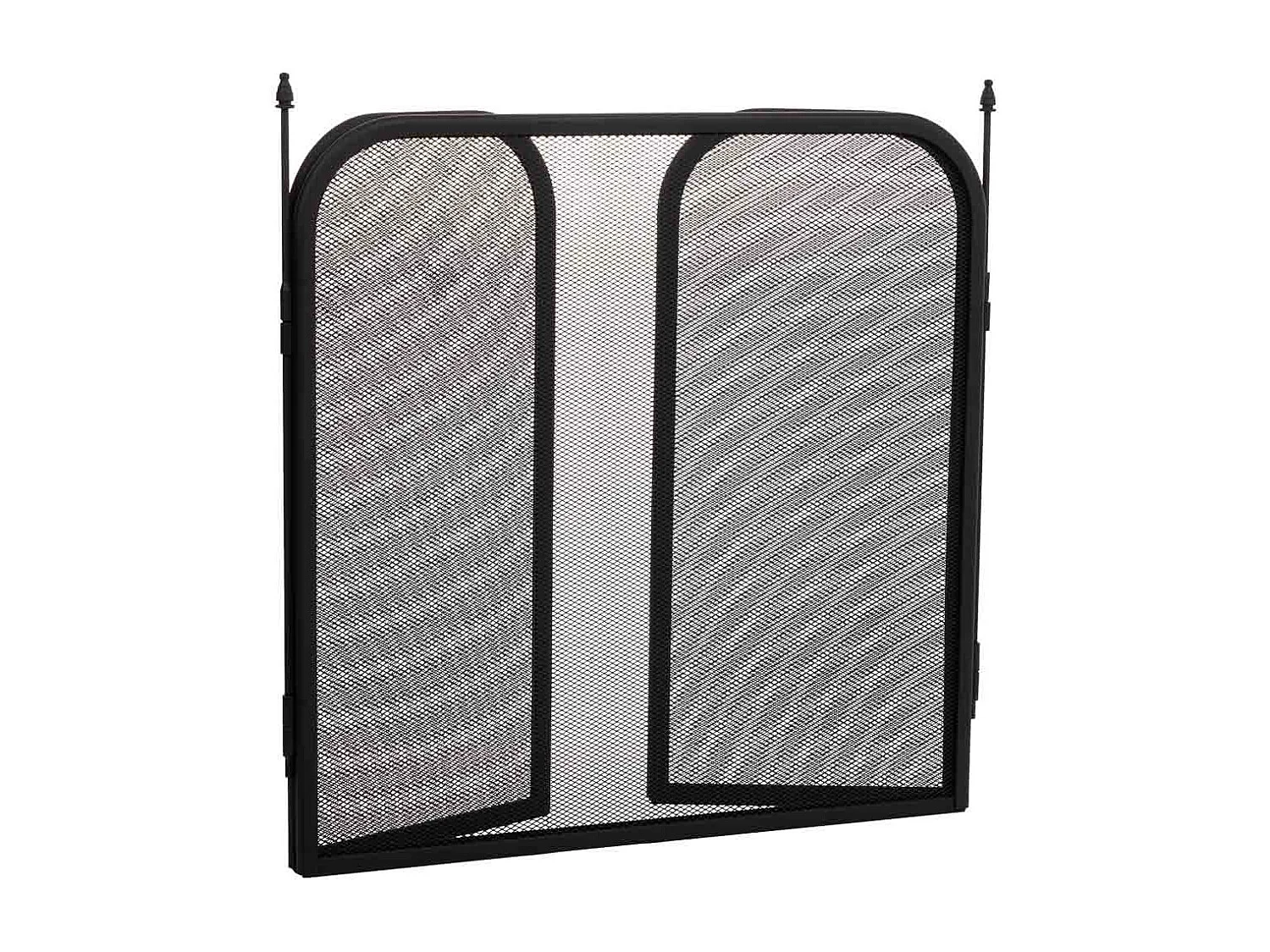 Pantalla de protección para chimenea de metal negro 97x02x53h cm