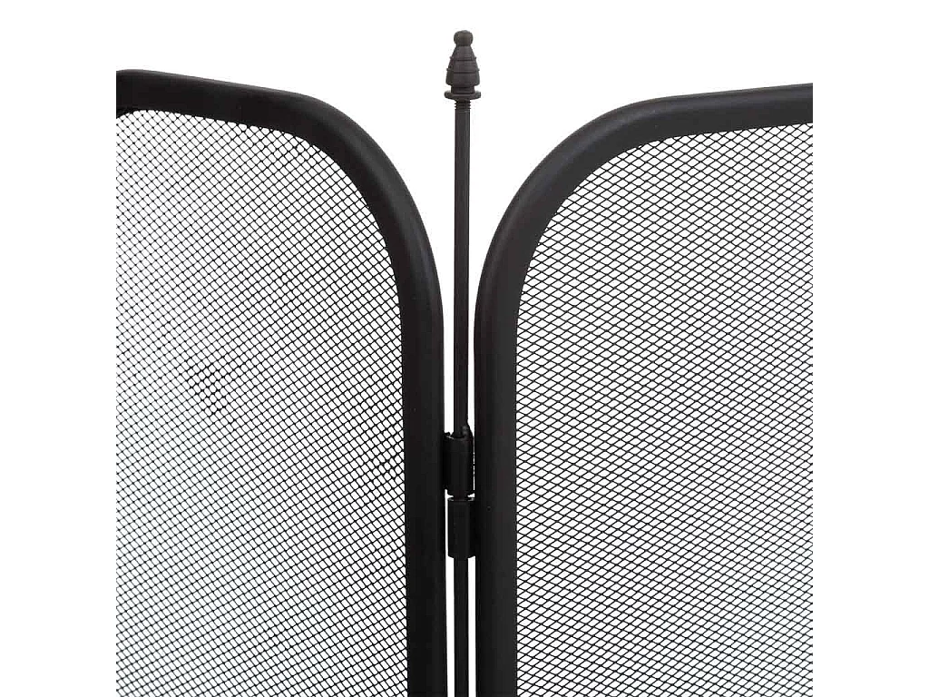 Pantalla de protección para chimenea de metal negro 97x02x53h cm