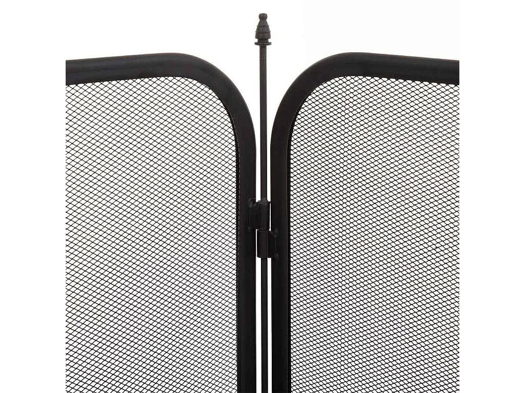 Pantalla de protección para chimenea de metal negro 97x02x53h cm