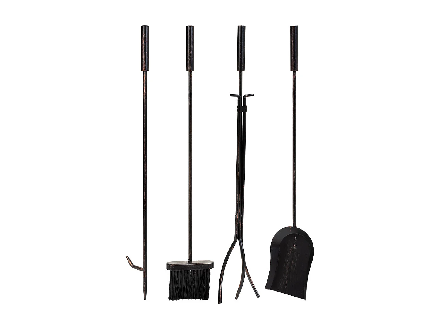 Herramientas para la chimenea de metal negro set 5  30.5x27x79.5h cm