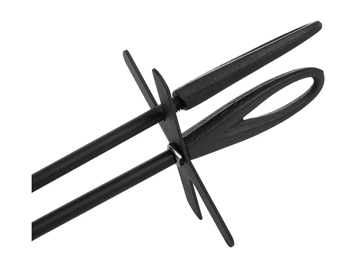 Cepillo y recogedor para la chimenea de metal negro 38x11x13
