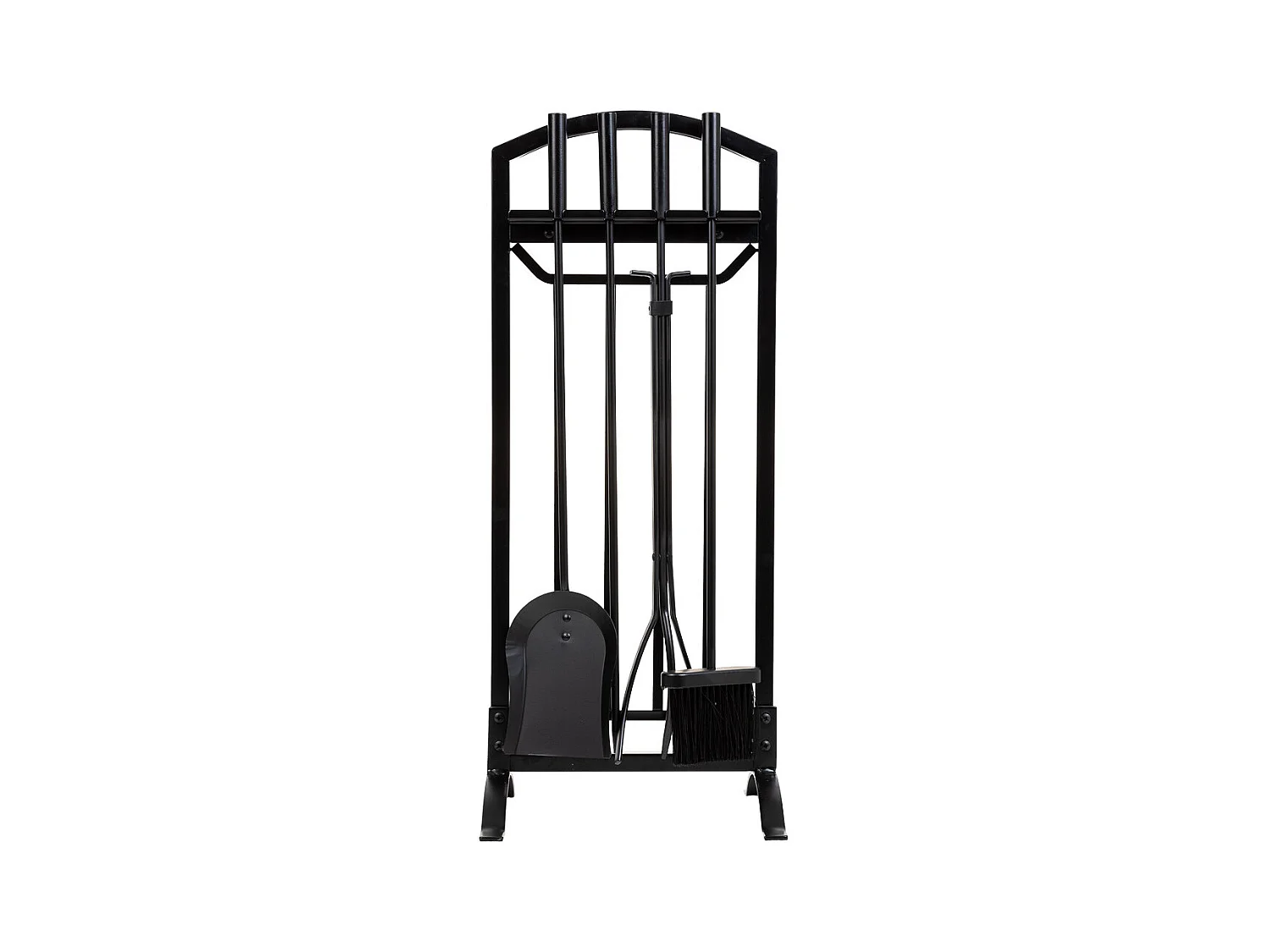 Set di attrezzi per camino in metallo nero 5 pezzi 31x27x75,8h cm