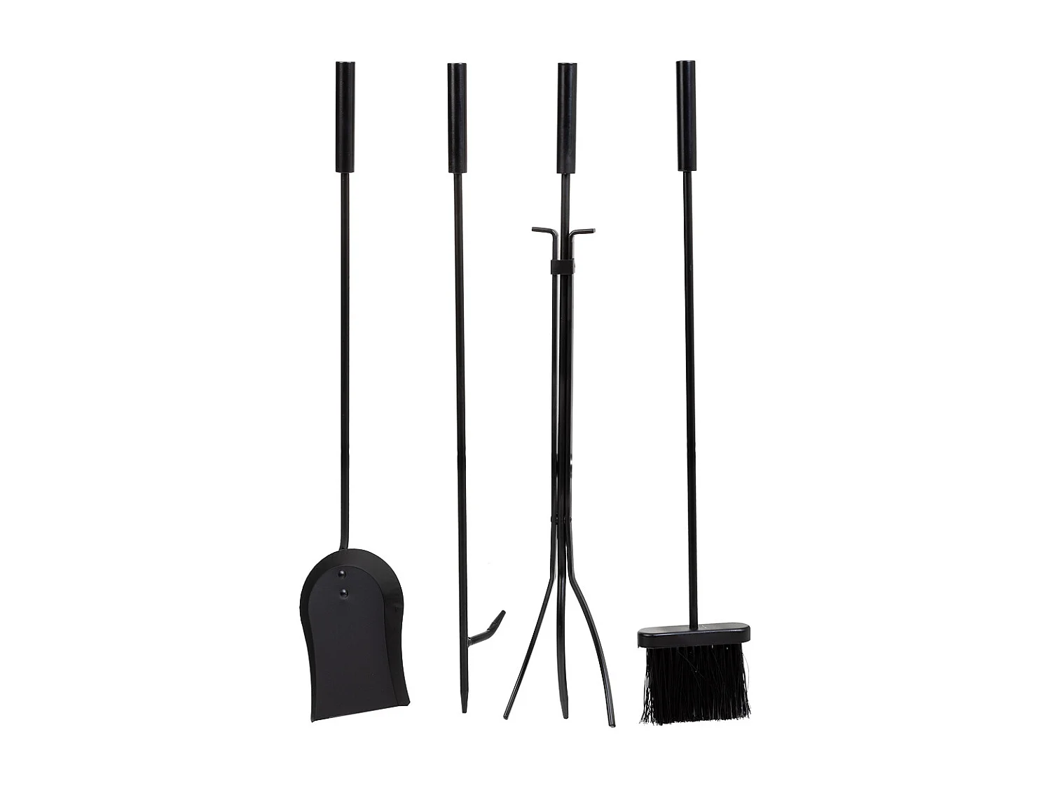 Herramientas para la chimenea de metal negro set 5pcs  31x27x75.8h cm