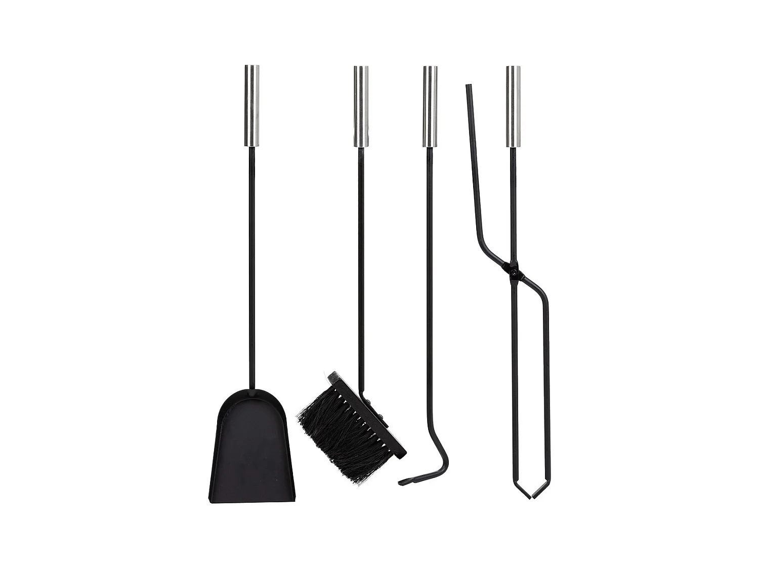 Ensemble de 5 outils pour cheminée en métal noir