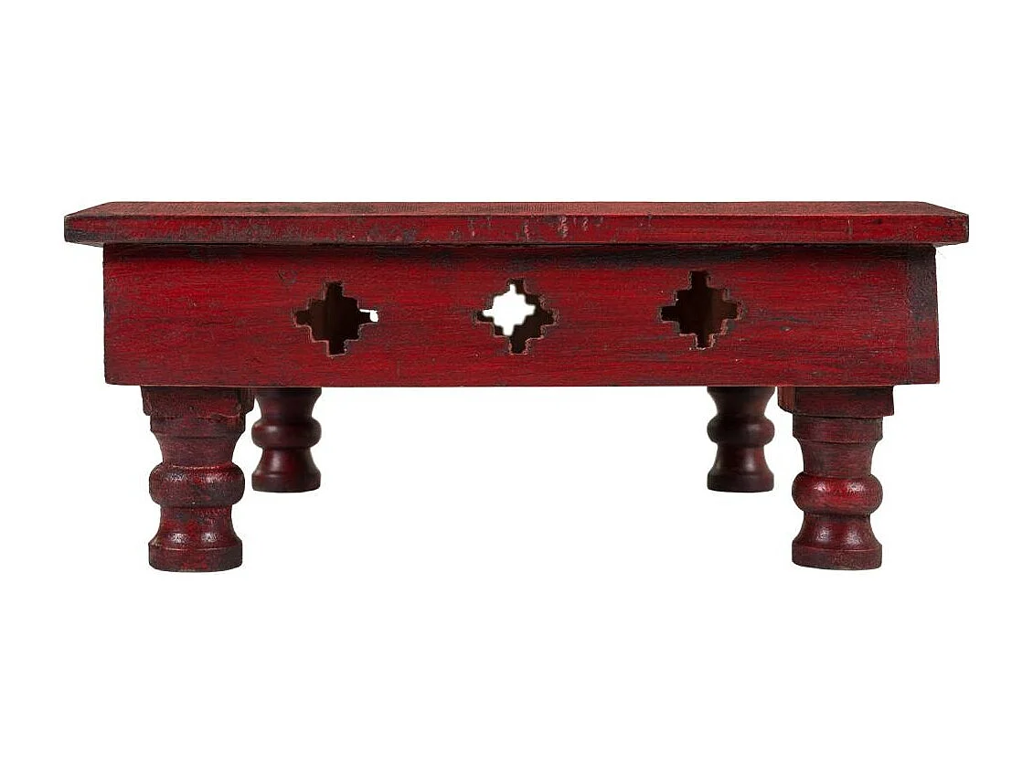 Mesa de centro de madeira vermelha 33x33x14