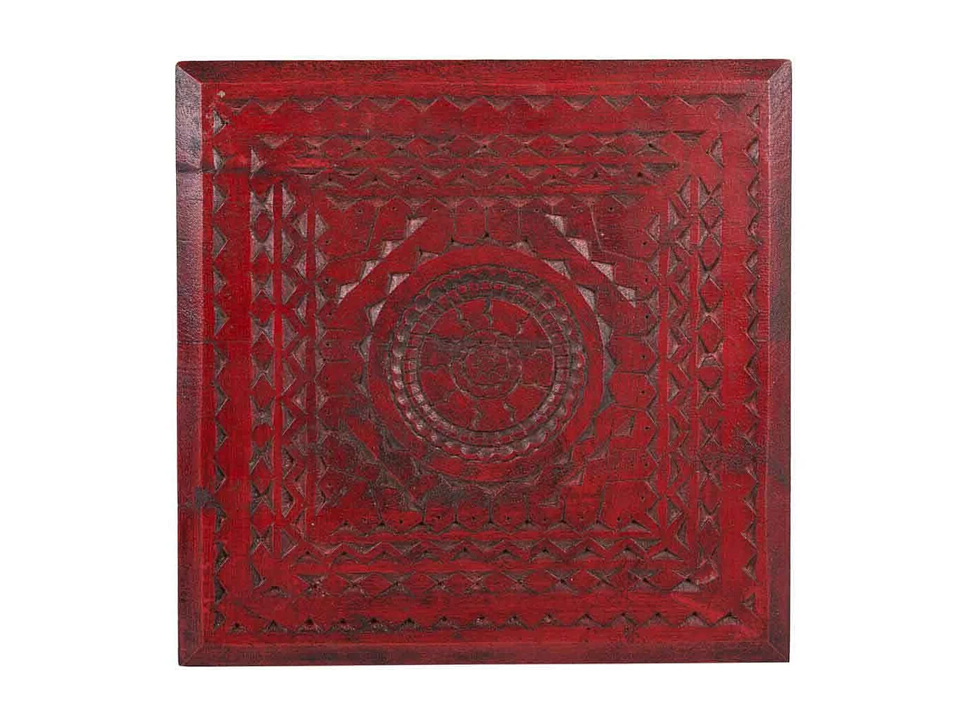 Mesa de centro de madeira vermelha 33x33x14