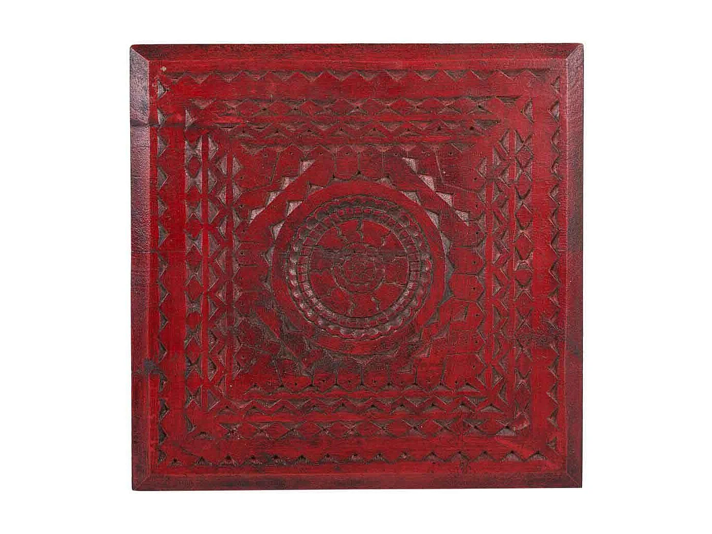 Mesa de centro de madeira vermelha 33x33x14