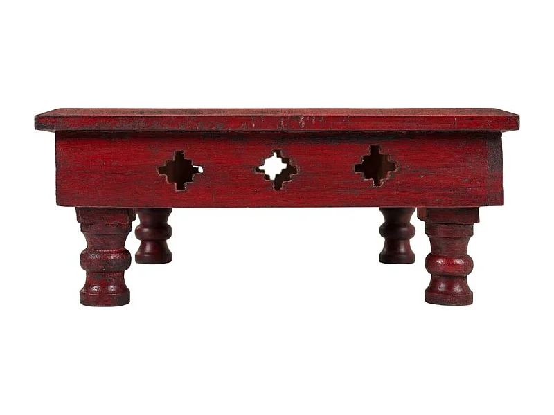 Tavolino in legno rosso 33x33x14h