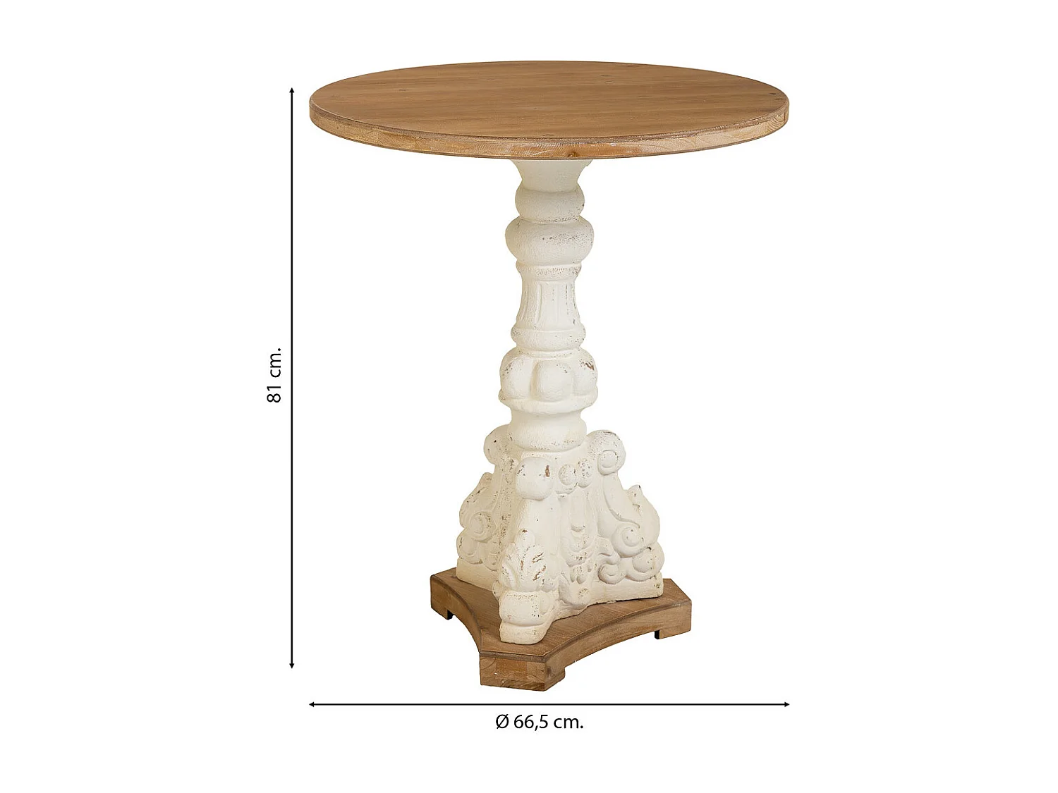 Mesa de centro de madeira marrom 66,5x66,5x81