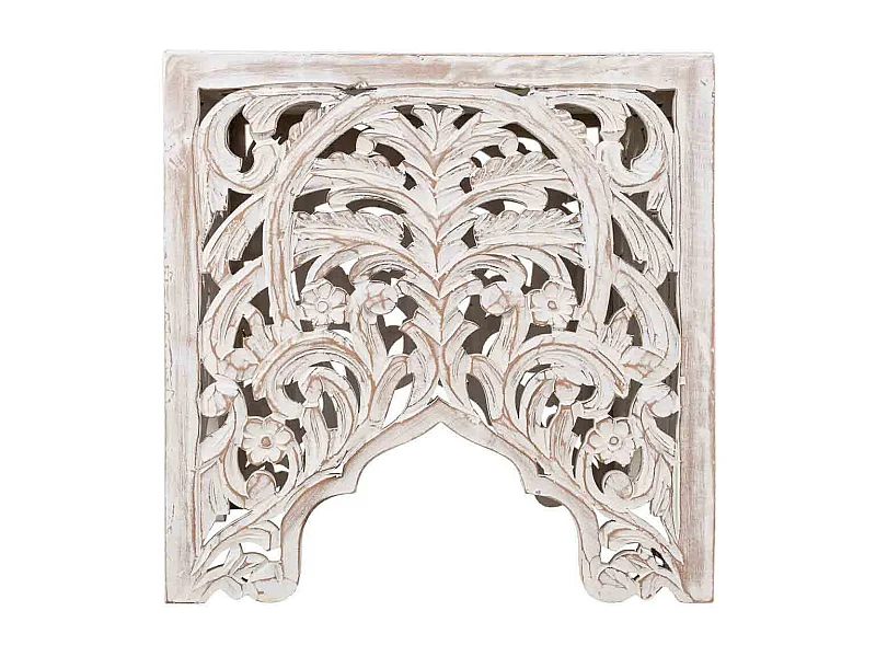 Tavolino in legno bianco fatto a mano 38x38x38h