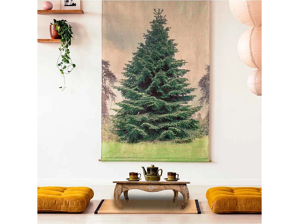 Mesa de madeira pintada à mão marrom 45x45x17