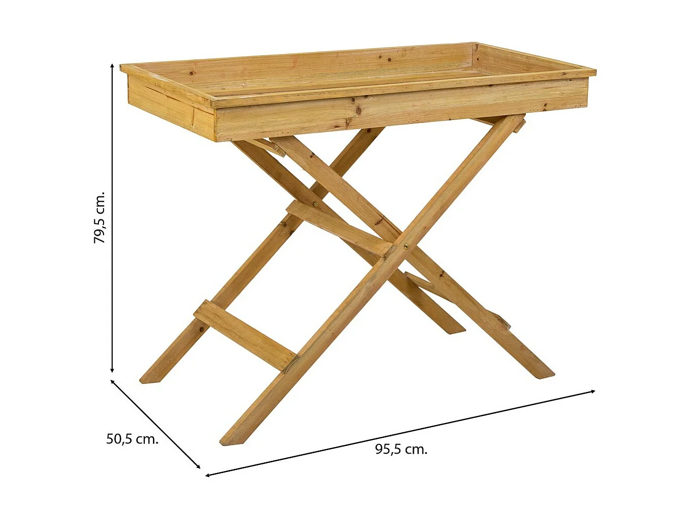 Brauner Holztisch 95,5 x 50,5 x 79,5 h cm
