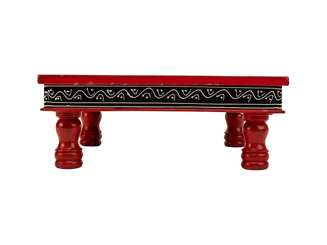 Table d'appoint en bois peinte à la main 38x38x14h